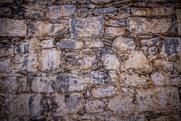 Dirty, scratched old brick wall