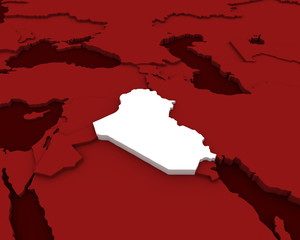 iraq map 3D illustration