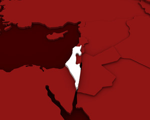 israel map 3D illustration
