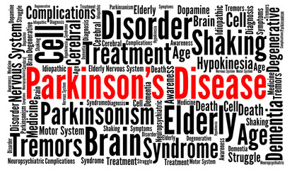 Parkinson's disease word cloud concept 