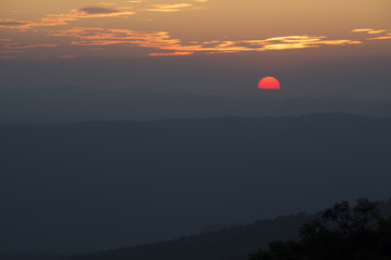 landscape beautiful sunset at Phu Kradueang National Park