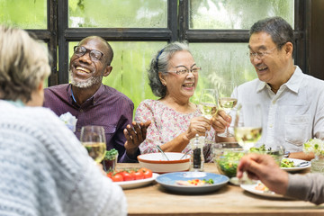 Fototapeta na wymiar Group of Senior Retirement Meet up Happiness Concept