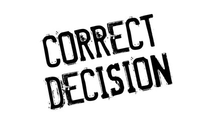 Correct Decision rubber stamp. Grunge design with dust scratches. Effects can be easily removed for a clean, crisp look. Color is easily changed.