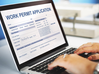 Work Permit Application Job Employment Concept