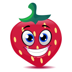 Obraz premium Vector Illustration of Happy Strawberry Mascot