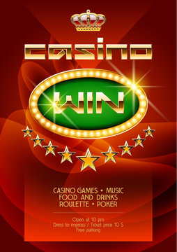 Vector flyer template for casino event