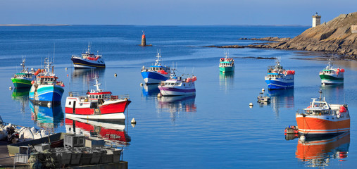 Bateaux de pêche dans la port du Conquet, Bretagne