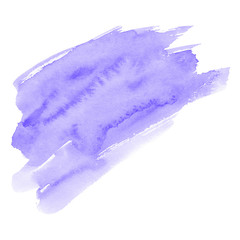 Hand drawn watercolor background of pastel natural delicate shade. A watercolour spot. Gentle purple color. It is possible to use for wrap, wallpaper, website, decor. Isolated on white background.