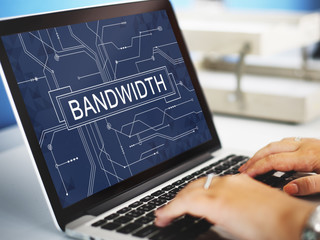 Bandwidth Internet Online Connection Technology Concept - obrazy, fototapety, plakaty