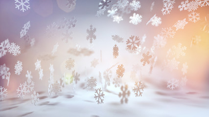 Decorative Christmas seasonal background with snow