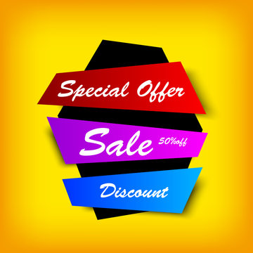 Sale colorful banner. Creative discount background. Vector, eps10