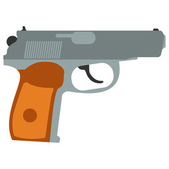 Fototapeta premium Pistol handgun security and military russian weapon. Metal pistol east gun. Criminal and police firearm vector illustration.