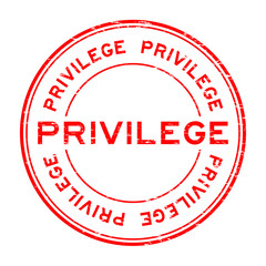 Grunge red privilege round rubber stamp on white background - obrazy, fototapety, plakaty