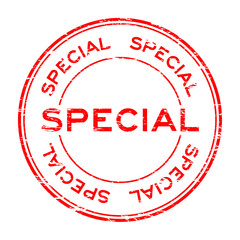 Grunge red special round rubber stamp
