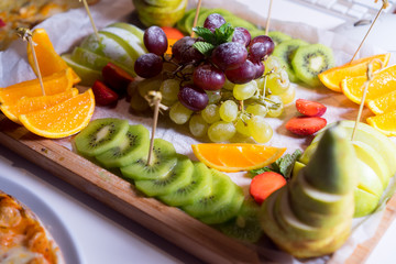 fruit plate with fresh on the Board