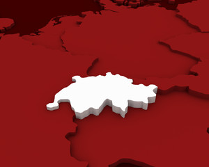 Fototapeta premium switzerland map 3D illustration