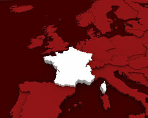 france map 3D illustration