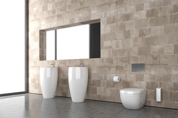 Fototapeta na wymiar Badezimmer, WC, Waschbecken, Bad, Innenraum, Architektur