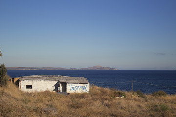 house on the hill near sea