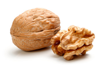 Whole walnut and half walnut piece.