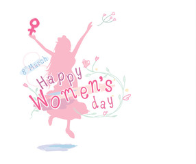 Happy womens day design on white background