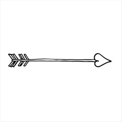 Doodle of cupid's arrow. Vector