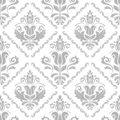 Oriental classic pattern. Seamless abstract background with repeating elements. Light gray and white pattern
