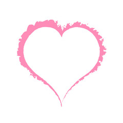 Pink fat heart on white background. Illustration