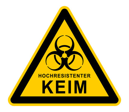 wso280 WarnSchildOrange - Gefahrenzeichen / Warnschild - Hochresistenter Keim - Biogef&auml;hrdung - Antibiotikaresistenz 4MRGN - xxl g4903