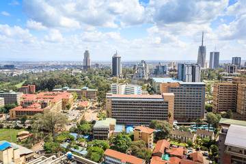 Nairobi cityscape - capital city of Kenya - obrazy, fototapety, plakaty