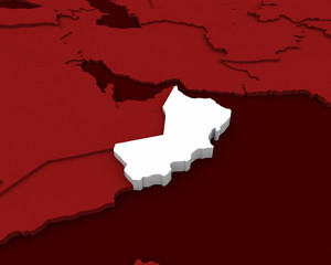 Fototapeta premium oman map 3D illustration
