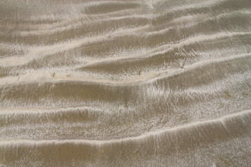Dry over wet sand  and waves in Cassino beach