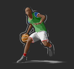 Fototapeta na wymiar basketball player, 3d rendering