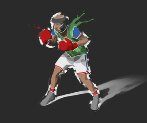 Plakat boxer, 3d rendering