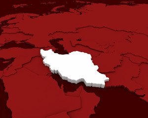 iran map 3D illustration