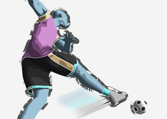 Soccer player, 3d rendering