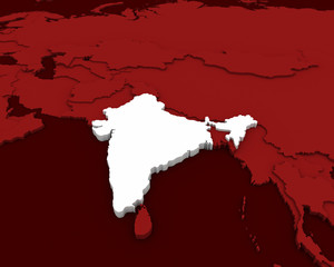india map 3D rendering