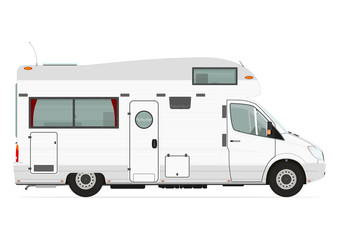 Camper. Side view. Flat vector.