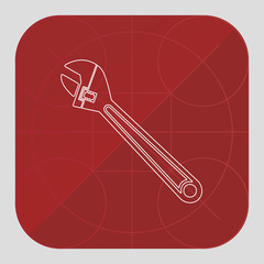 wrench outline vector icon
