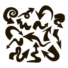 set of 14 black arrow curves