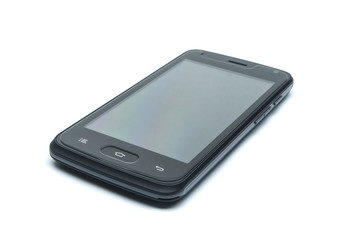 телефон,  чёрный телефон  на белом фоне ,