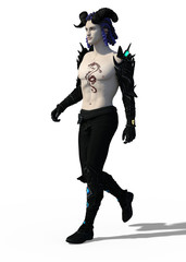 Obraz premium 3d render of a handsome magician faun creature isolated on white background