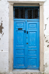 Ornate Tunisian door, traditional architectural detail