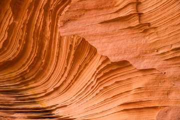 Sandstone flake and wave of layers