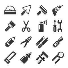 DIY Hand Tools Icons Set. Vector
