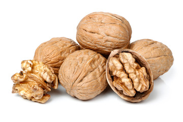 Whole walnut and half walnut piece.