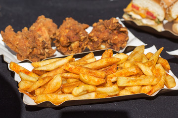 fried potatoes on the grill