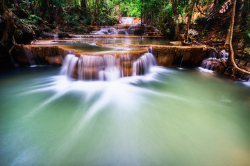 Hua mea khamin water falls  in Erawan National Park, Kanchanabur
