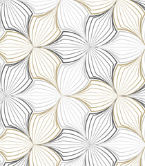 flower pattern vector, repeating linear petal of flower, monochrome stylish