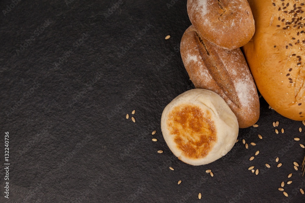 Wall mural various bread loaves with sesame